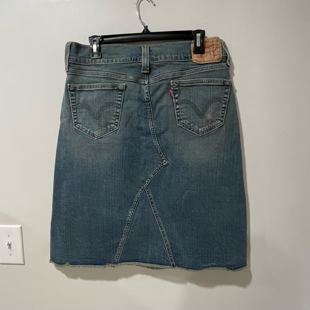 Vintage 2005 Levi’s Denim Blue Jean Skirt Casual Western Country Cotton Stretchy